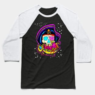 Skeleton Tattoo Pirate Baseball T-Shirt